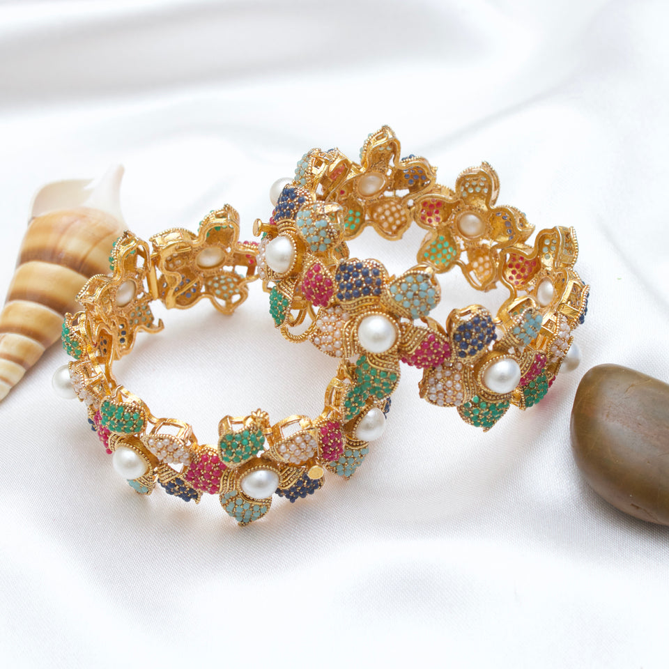 Pearl Navratan Bangle