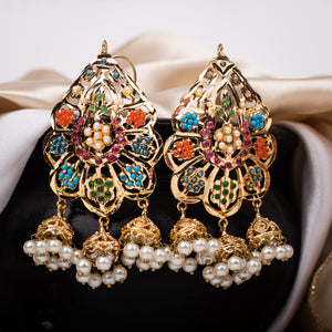 Multi Navratan Earrings