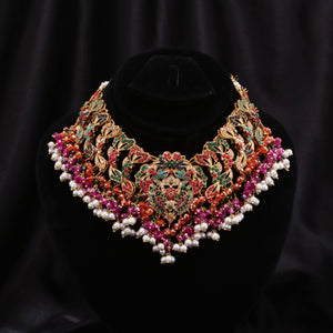 Rutaab Navratan Necklace Set