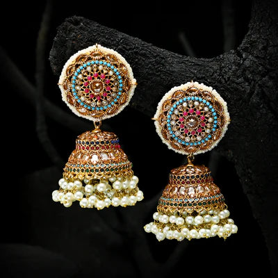 Royal Meenakari Jhumkas