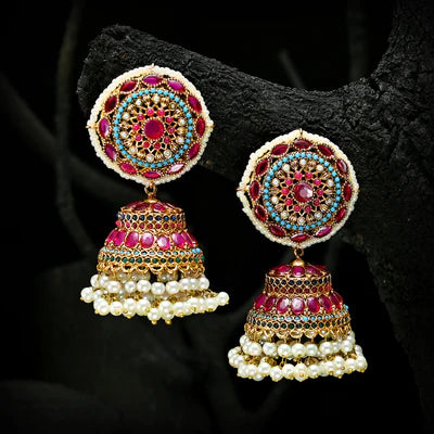 Royal Meenakari Jhumkas