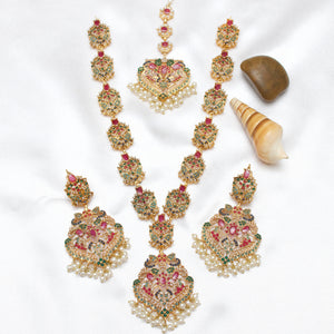 Tourmaline Navratan Necklace Set