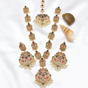 Tourmaline Navratan Necklace Set